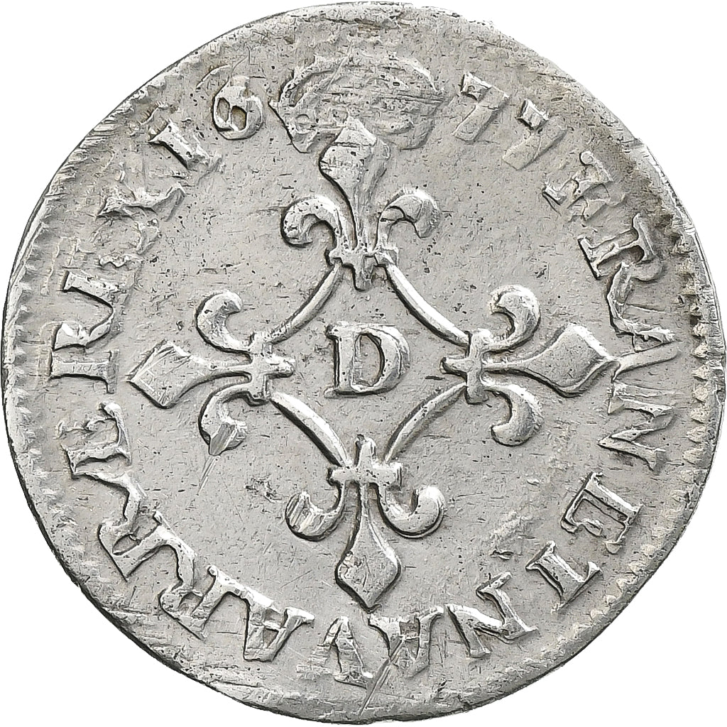 Francia, Louis XIV, 4 Sols des Traitants, 1677, Vimy, Argento, MB+, Gadoury:103