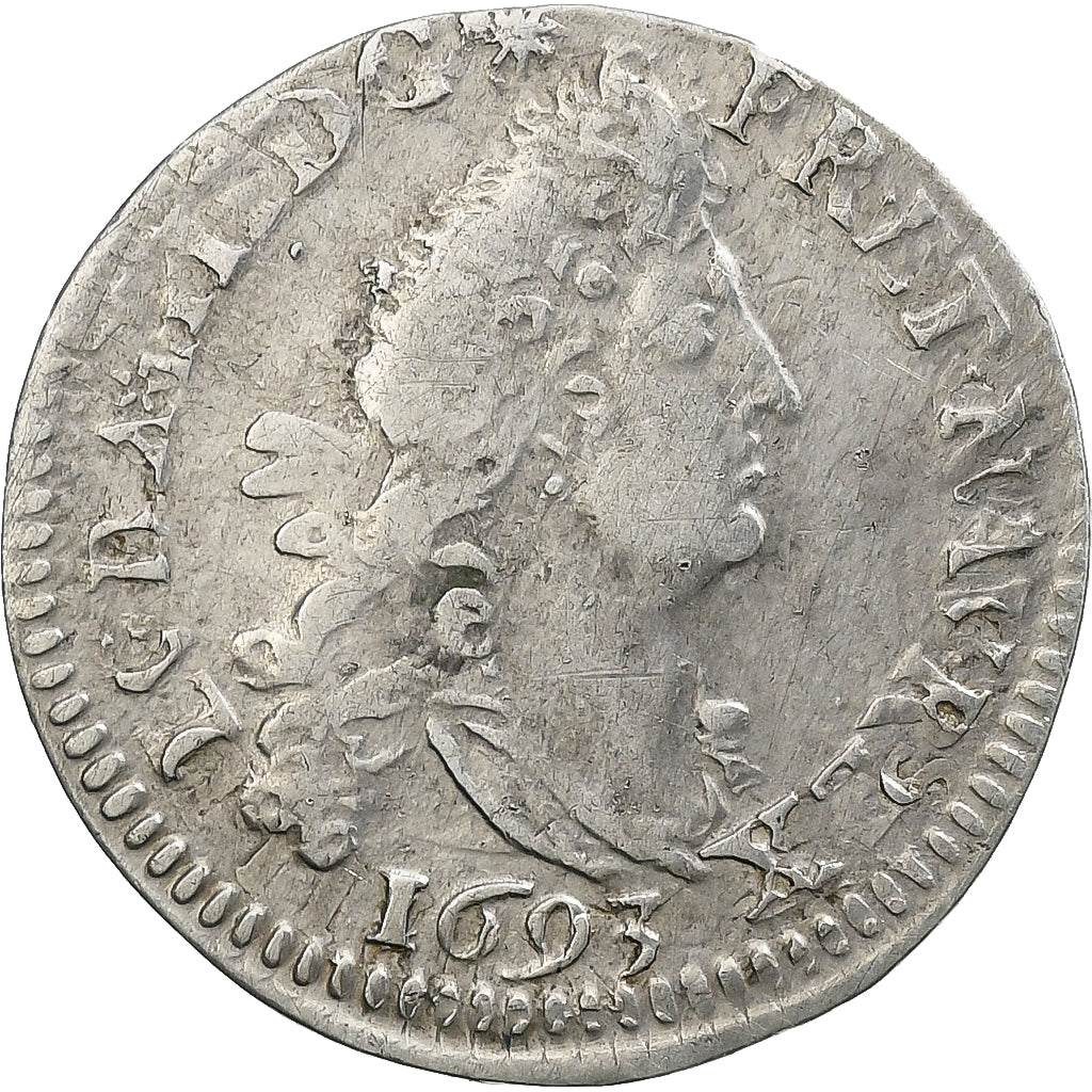 Frankrijk, Louis XIV, 4 Sols aux 2 L, 1693, Paris, Zilver, FR+, Gadoury:106