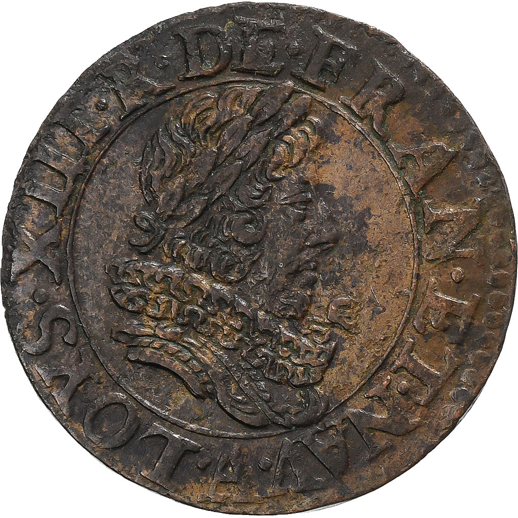 Frankreich, Louis XIII, Double Tournois, 1630, Paris, Kupfer, VZ, Gadoury:9a