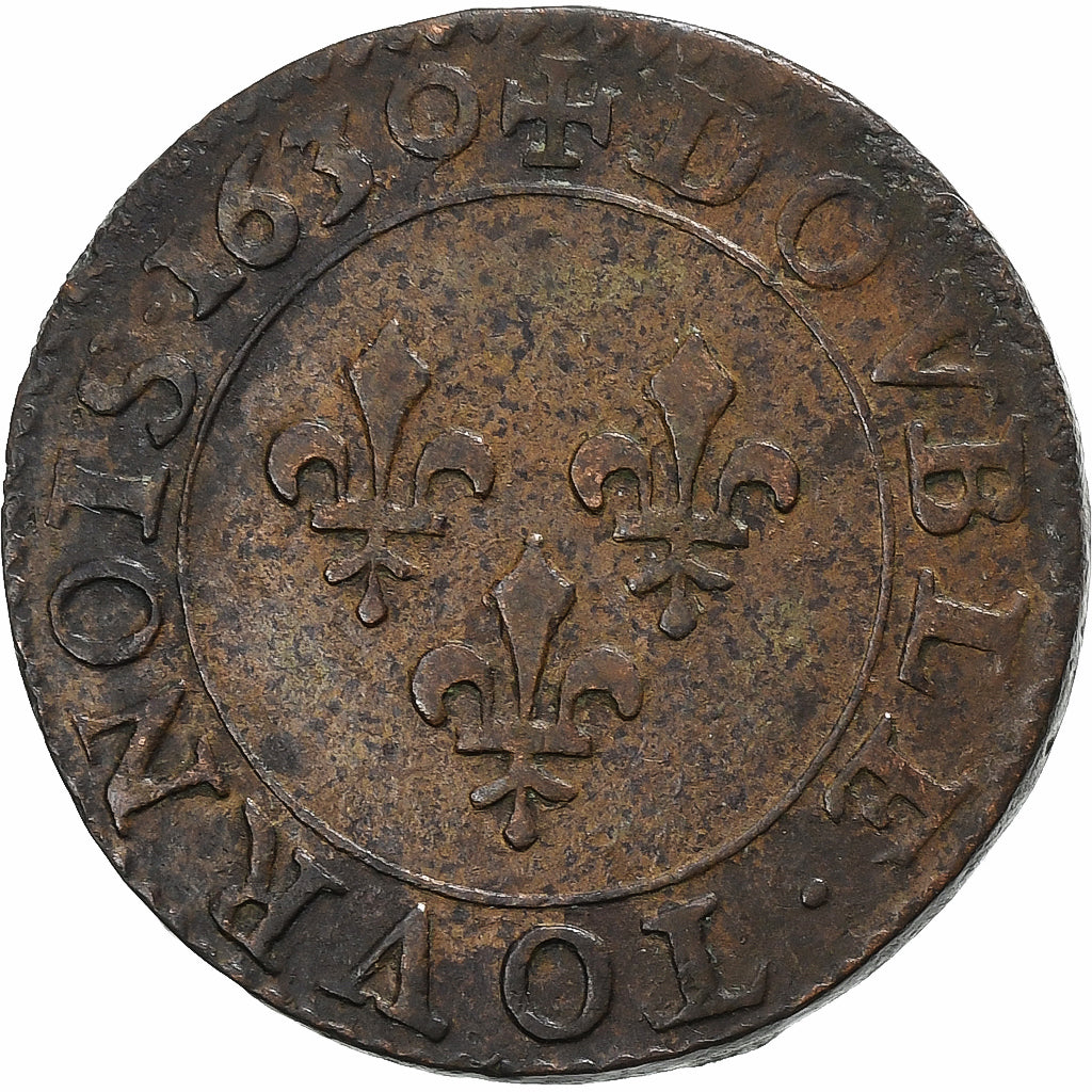 Frankreich, Louis XIII, Double Tournois, 1630, Paris, Kupfer, VZ, Gadoury:9a