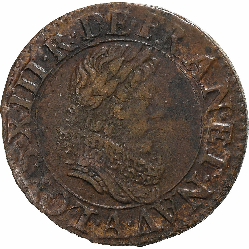 Frankreich, Louis XIII, Double Tournois, 1630, Paris, Kupfer, SS, Gadoury:9a