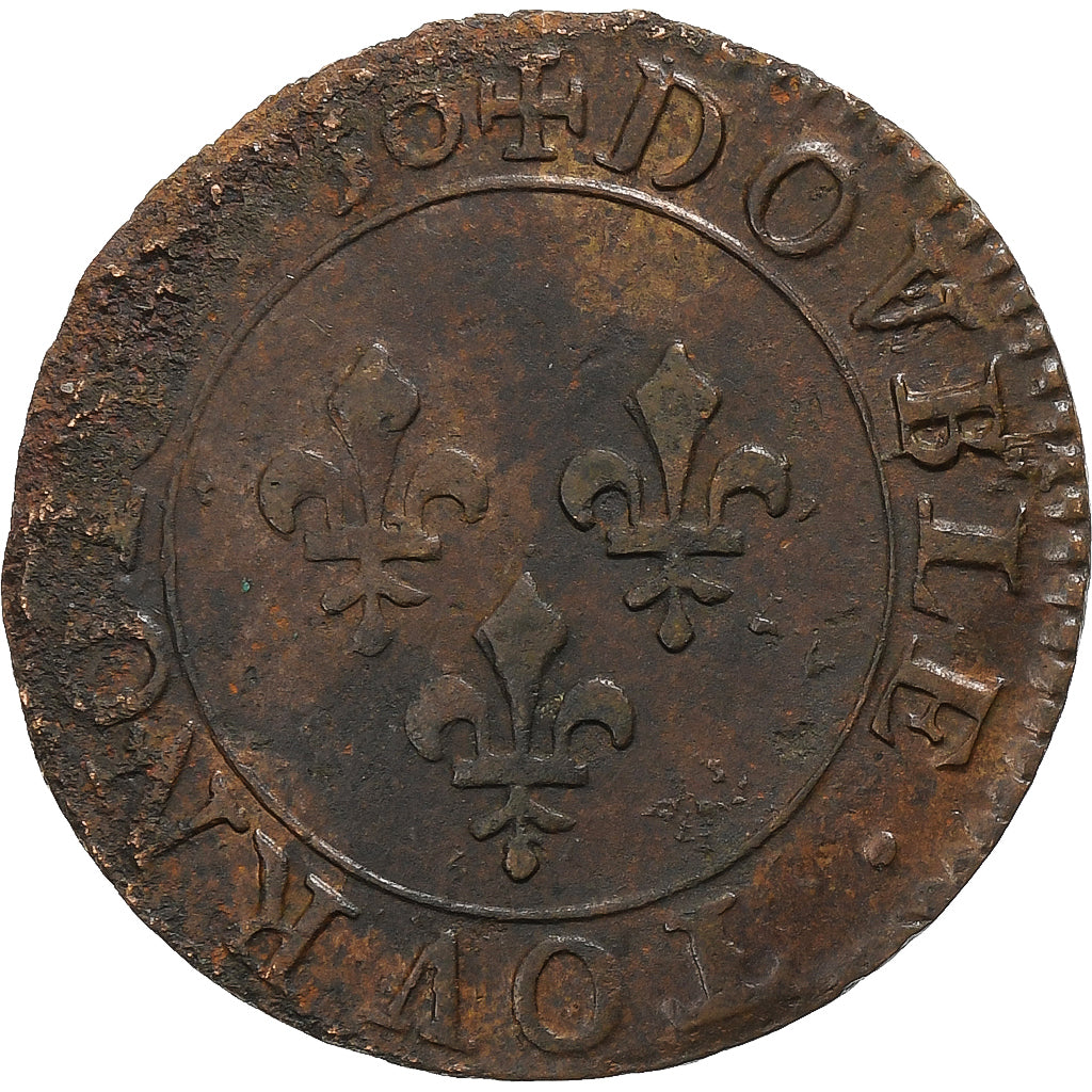 Frankreich, Louis XIII, Double Tournois, 1630, Paris, Kupfer, SS, Gadoury:9a