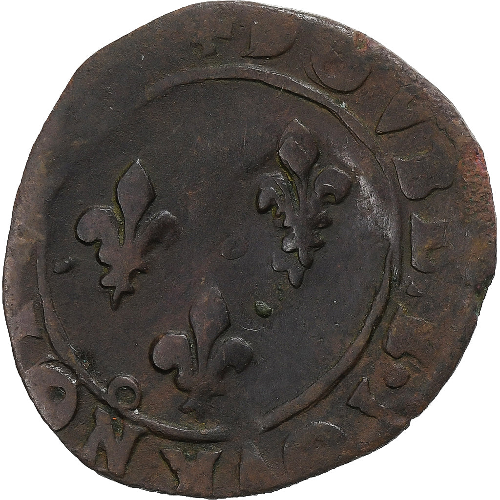 France, Henri III, Double Tournois, Rennes, Cuivre, TB, Gadoury:455