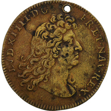 France, Jeton, Louis XIV, Chambre aux Deniers, 1680, Laiton, TB+