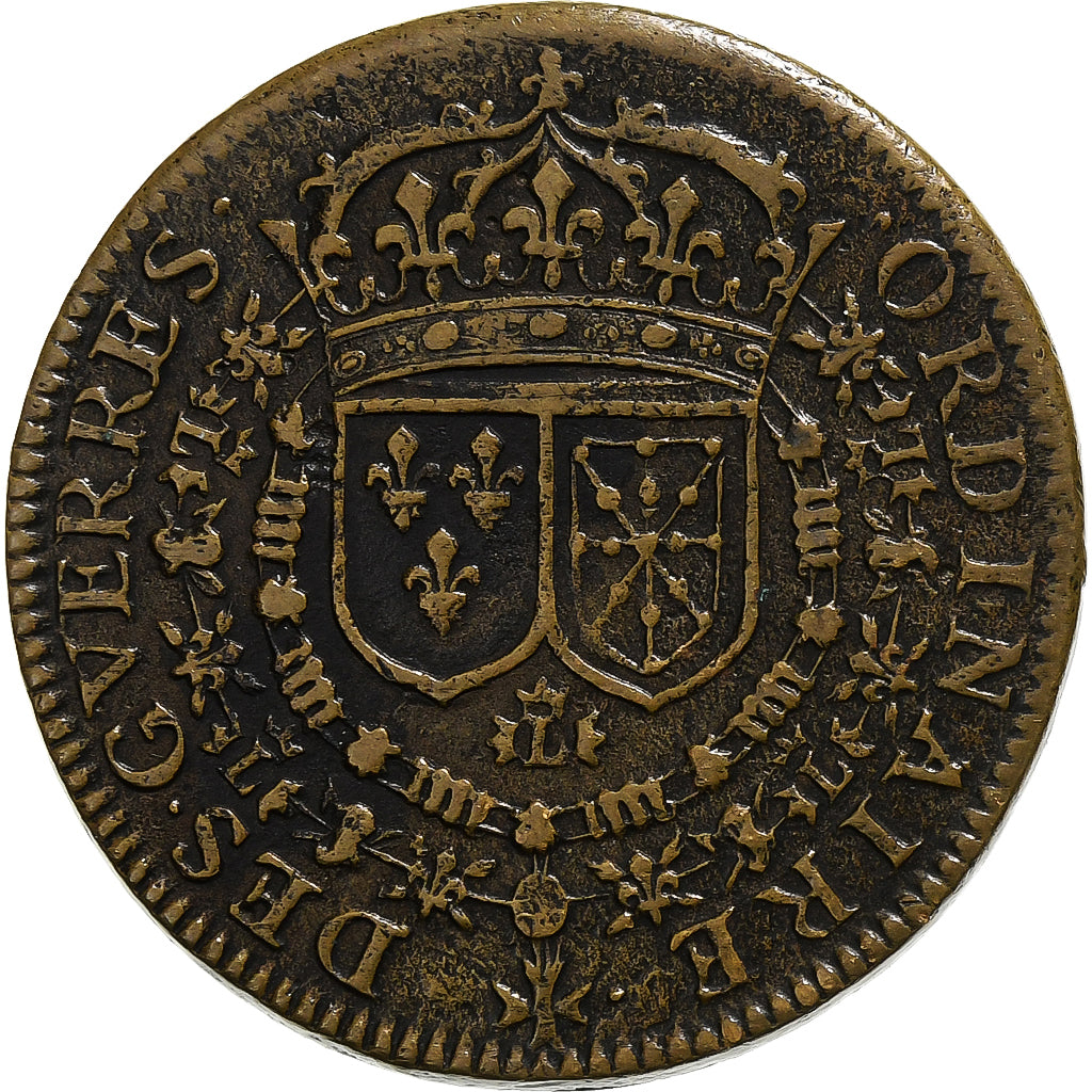 Frankreich, betaalpenning, Louis XIV, Ordinaire des Guerres, 1656, Kupfer, SS