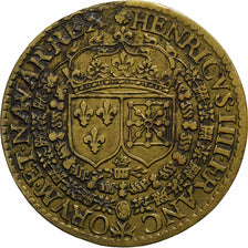 Francja, Token, Henryk IV, Colère divine, 1610, Mosiądz, EF(40-45)