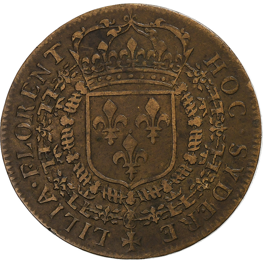 França, Token, Luís XIV, ca. 1650, Cobre, EF(40-45)