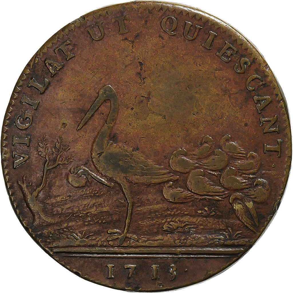 França, Token, René Voyer d'Argenson, Lieutenant de Police, 1713, Cobre
