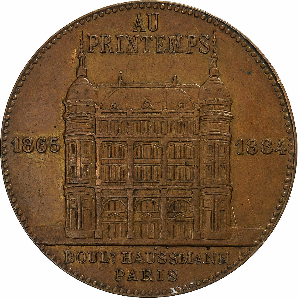 França, Token, 20 ans du Printemps, 1884, Cobre, Jules Jaluzot, AU(55-58)