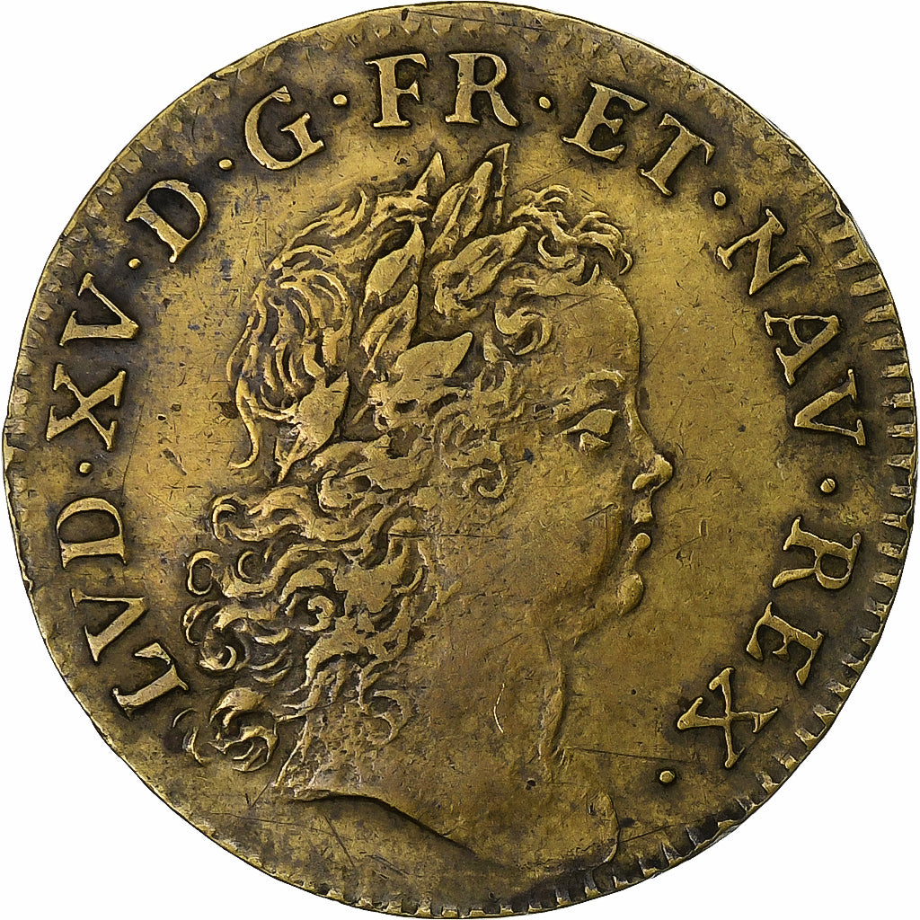 France, Token, Louis XV, Sacre à Reims, 1723, Brass, EF(40-45)