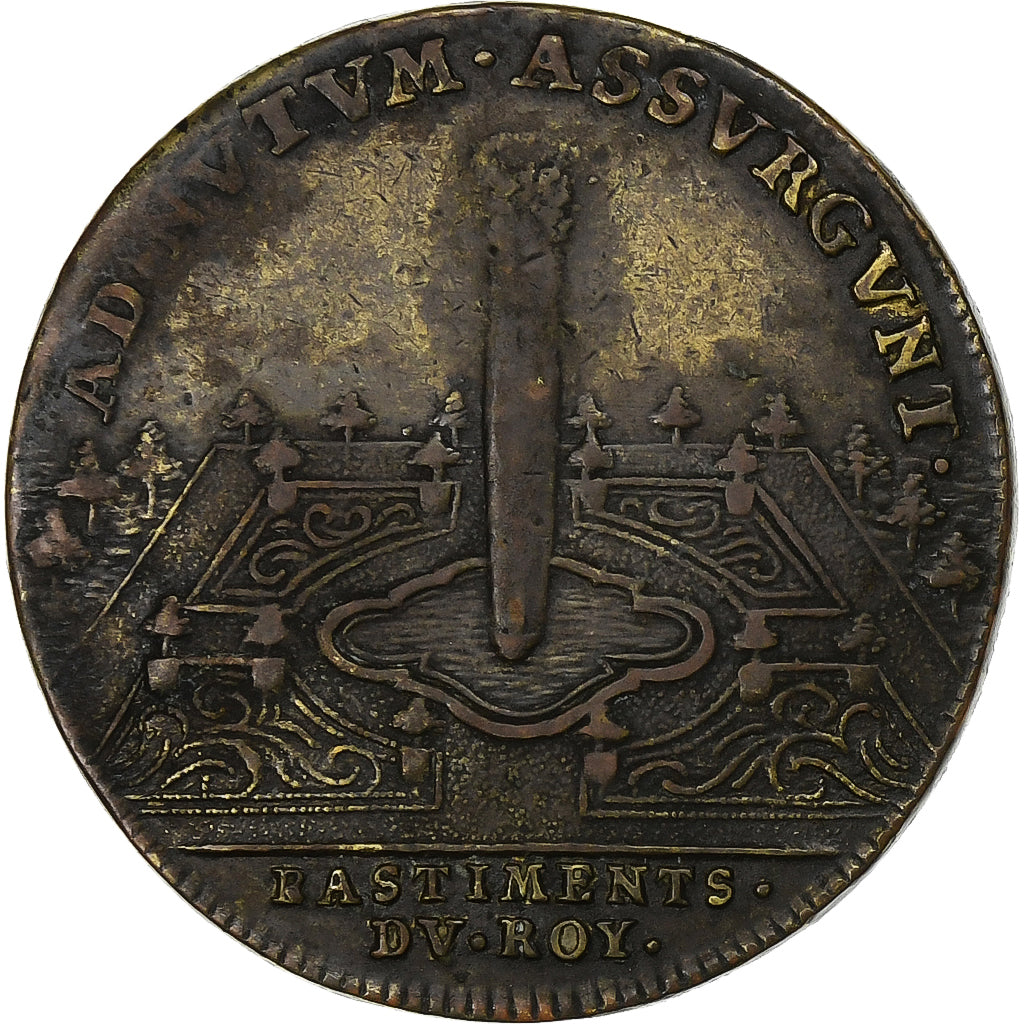 France, Token, Louis XIV, Bâtiments du Roi, Copper, AU(50-53)