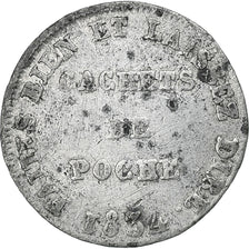 France, Advertising Token, Cachets de poche, 1834, Tin, Brasseux, EF(40-45)