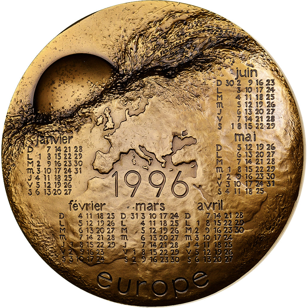 Frankreich, Medaille, Calendrier, Europe, 1996, Monnaie de Paris, Bronze, Mayot