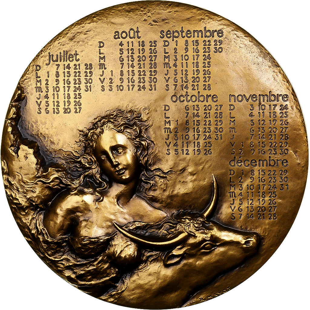 Frankreich, Medaille, Calendrier, Europe, 1996, Monnaie de Paris, Bronze, Mayot