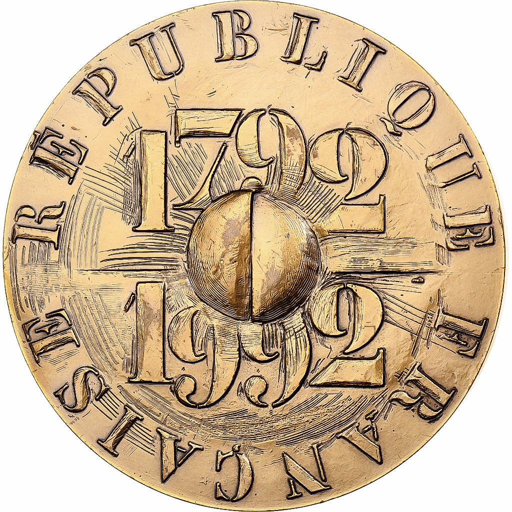 Francia, medaglia, Bicentenaire de la Révolution Française, Coq, 1992, Bronzo