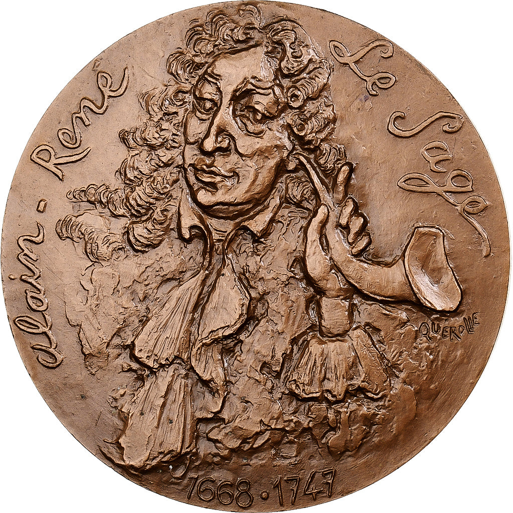 Francja, medal, Alain-René le Sage, 1972, Monnaie de Paris, Brązowy