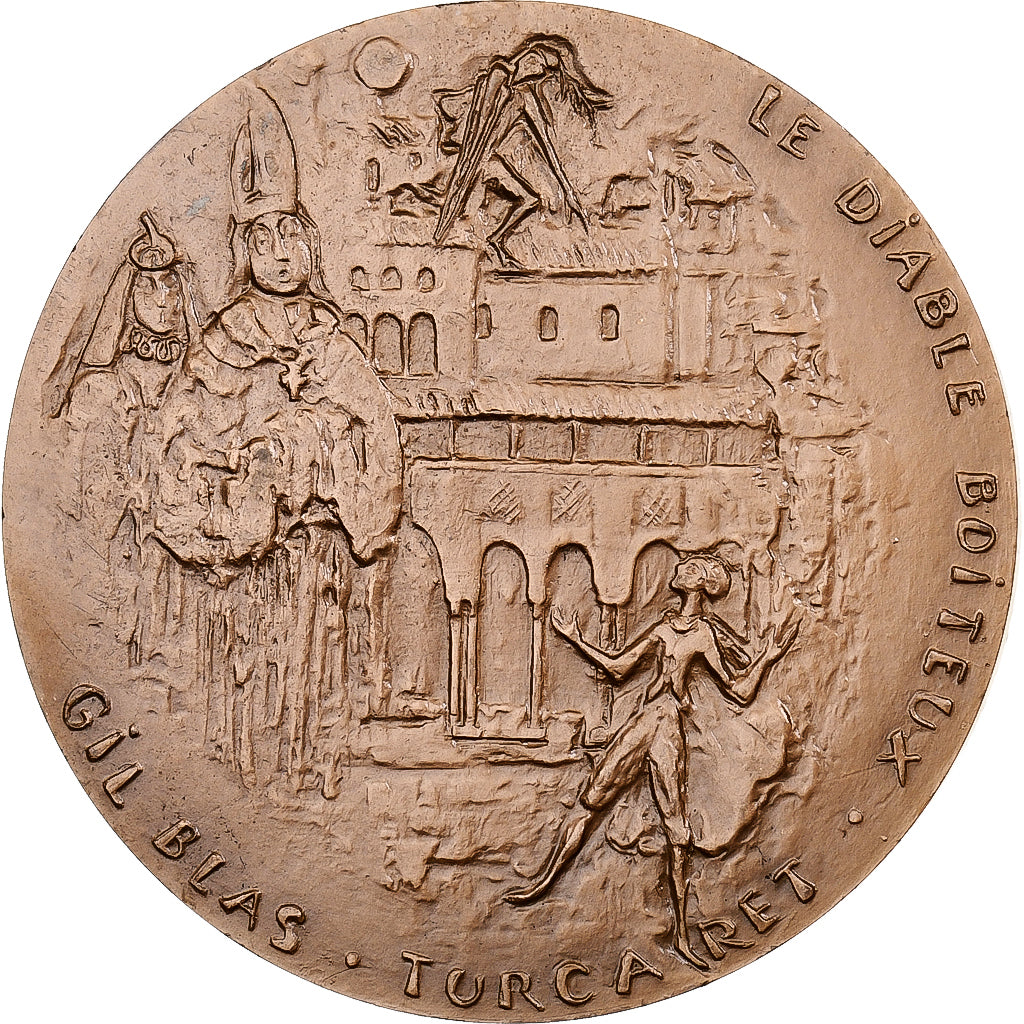 Francja, medal, Alain-René le Sage, 1972, Monnaie de Paris, Brązowy