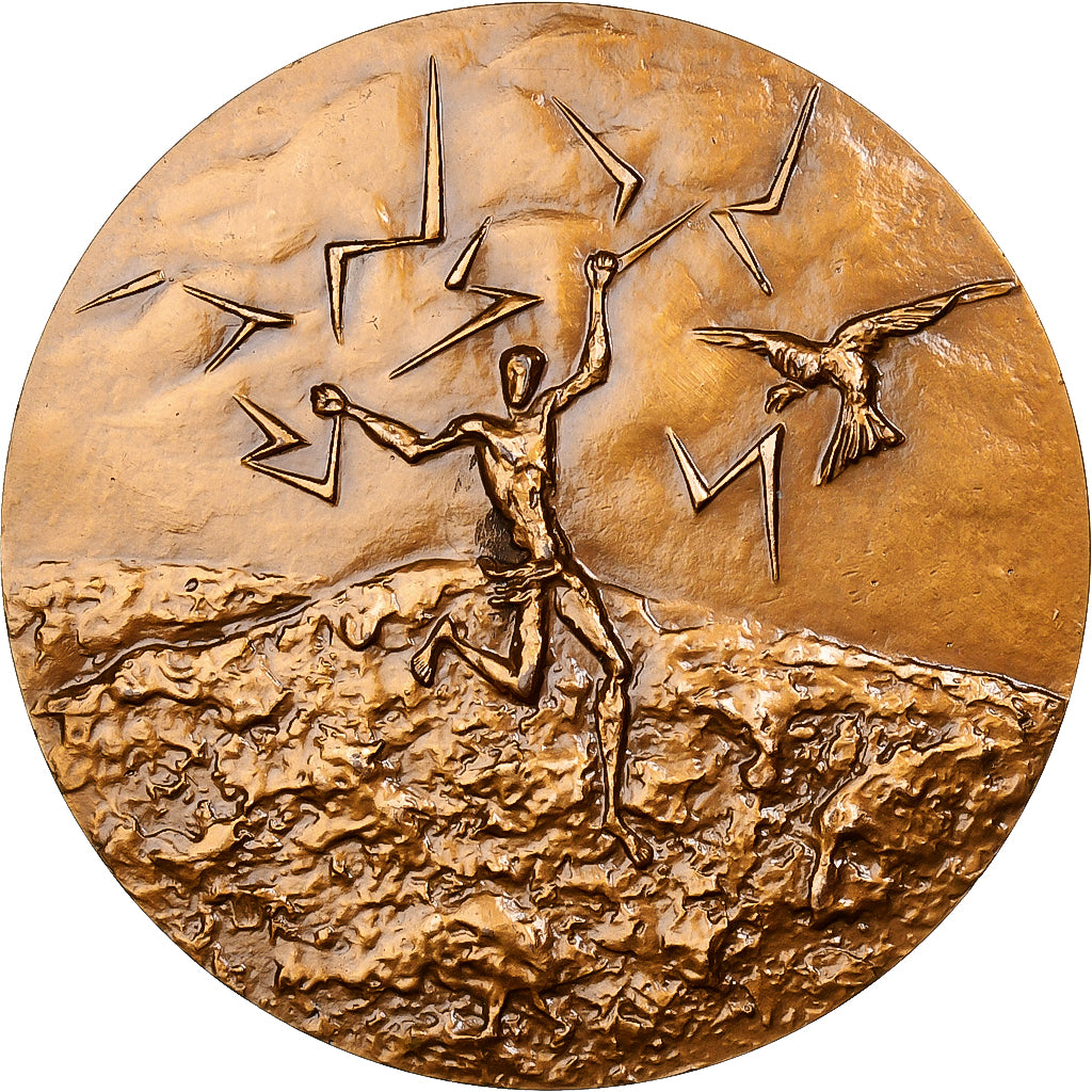 France, Médaille, Nietzsche, 1966, Monnaie de Paris, Bronze, SPL, Gorbato