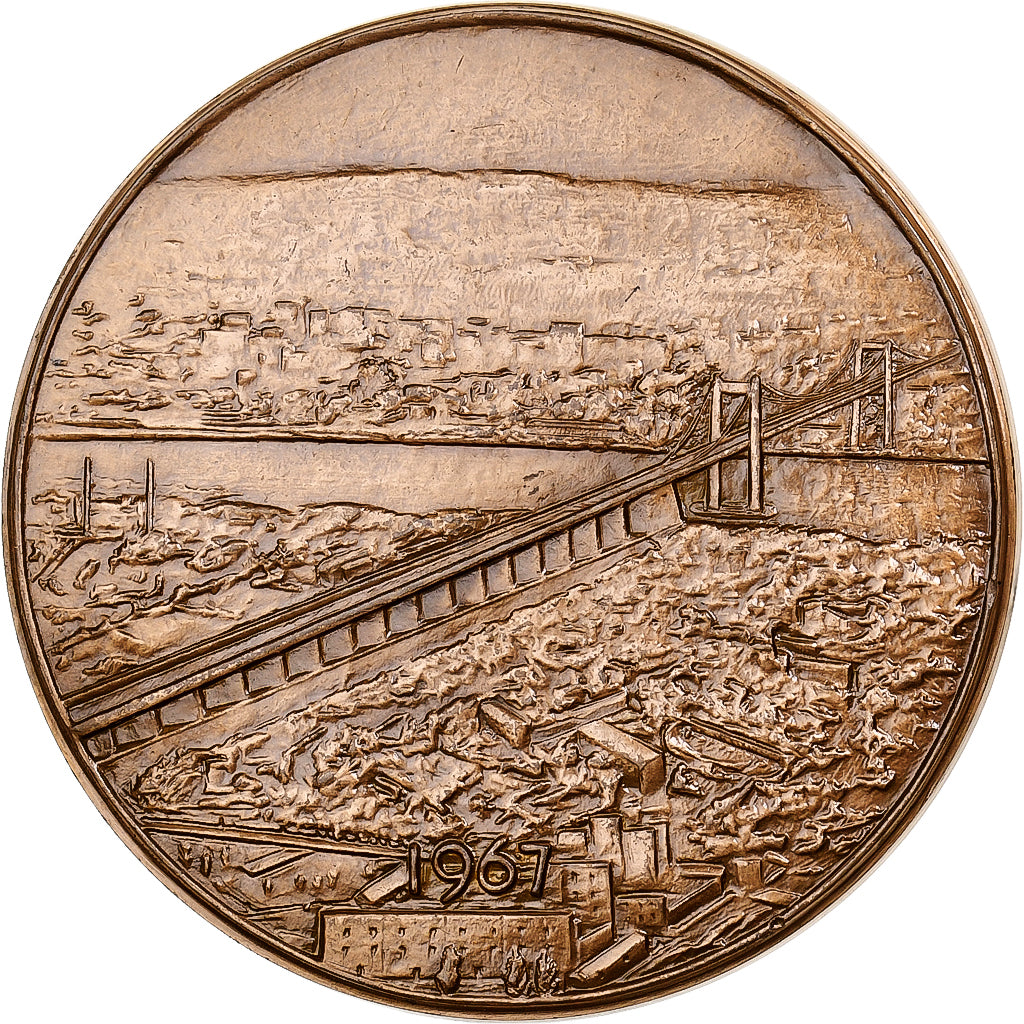 Francia, ficha, Grand pont de Bordeaux, 1967, Monnaie de Paris, Bronzo, SPL-