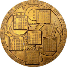 France, Medal, Calendrier, 1985, Monnaie de Paris, Bronze, AU(55-58)