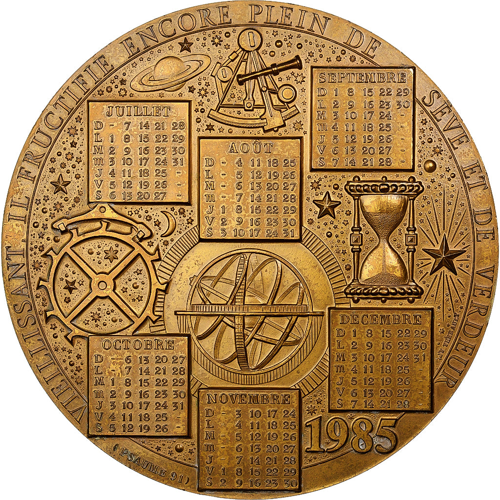 France, Medal, Calendrier, 1985, Monnaie de Paris, Bronze, AU(55-58)