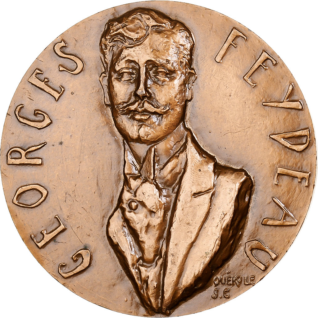 Francja, medal, Georges Feydeau, Monnaie de Paris, Brązowy, Quérolle