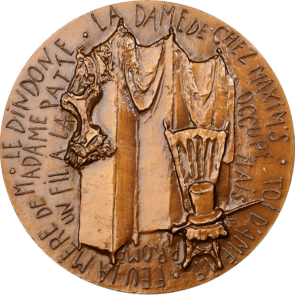 Francja, medal, Georges Feydeau, Monnaie de Paris, Brązowy, Quérolle
