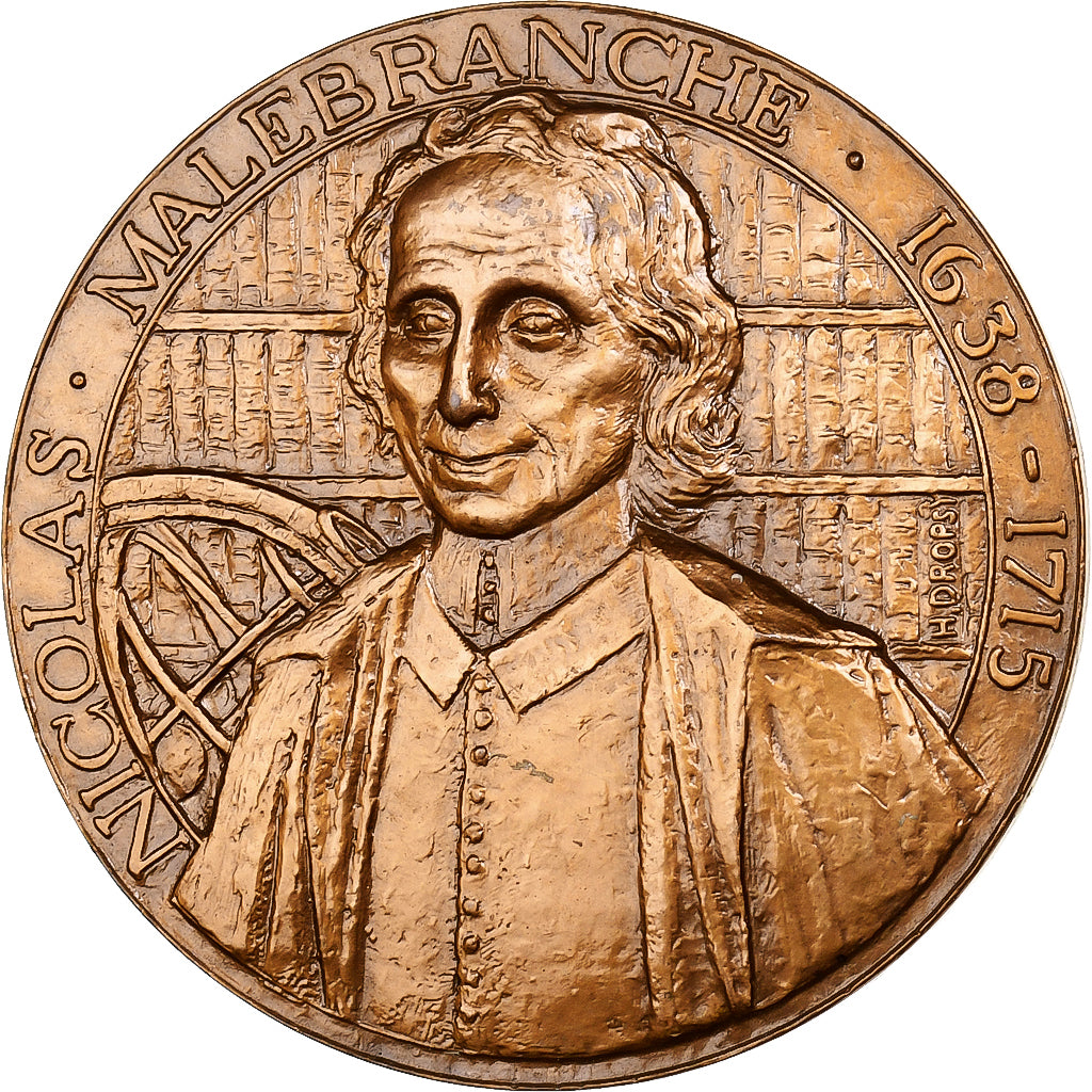 Francja, medal, Nicolas Malebranche, Monnaie de Paris, Brązowy, Dropsy
