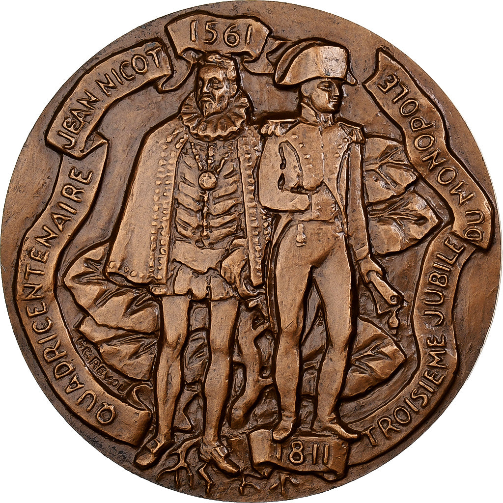 Francia, zeton, Année mémoriale du Tabac, 1961, Monnaie de Paris, Bronce