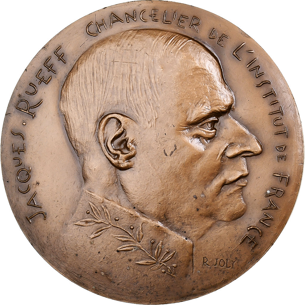 Francia, medaglia, Jacques Rueff, 1968, Monnaie de Paris, Bronzo, Monnaie de