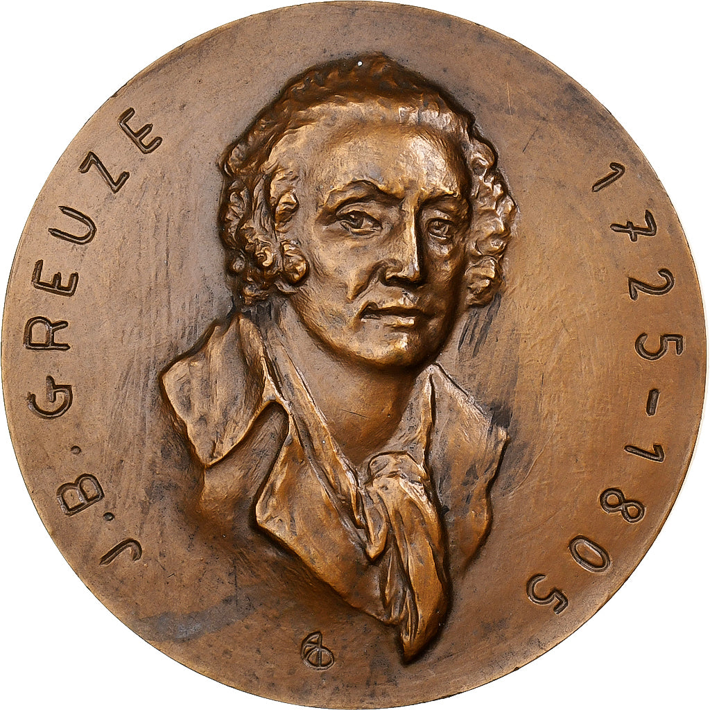 Francia, medaglia, Jean-Baptiste Greuze, 1966, Monnaie de Paris, Bronzo, SPL-