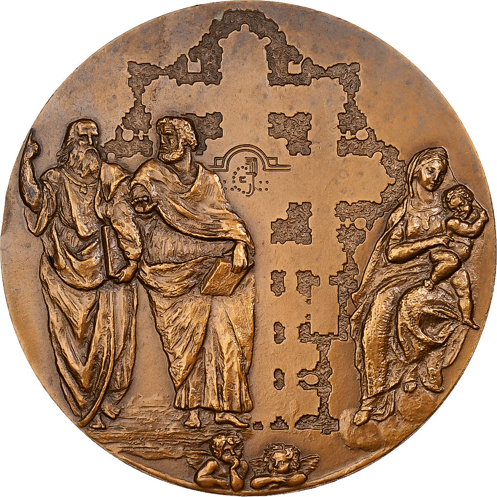 Francja, medal, Raphaël, 1966, Monnaie de Paris, Brązowy, MS(60-62)