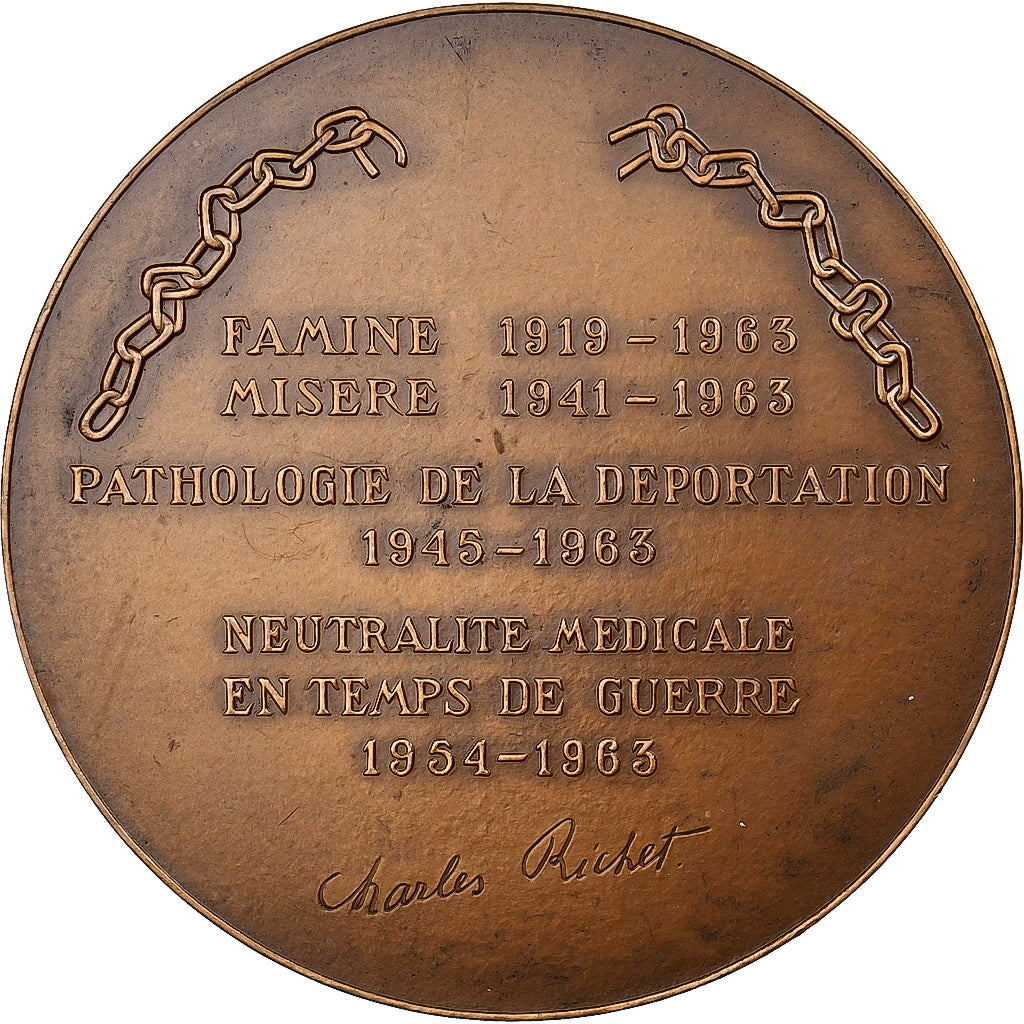 France, Médaille, Charles Richet, 1963, Monnaie de Paris, Bronze, SUP, Cochet