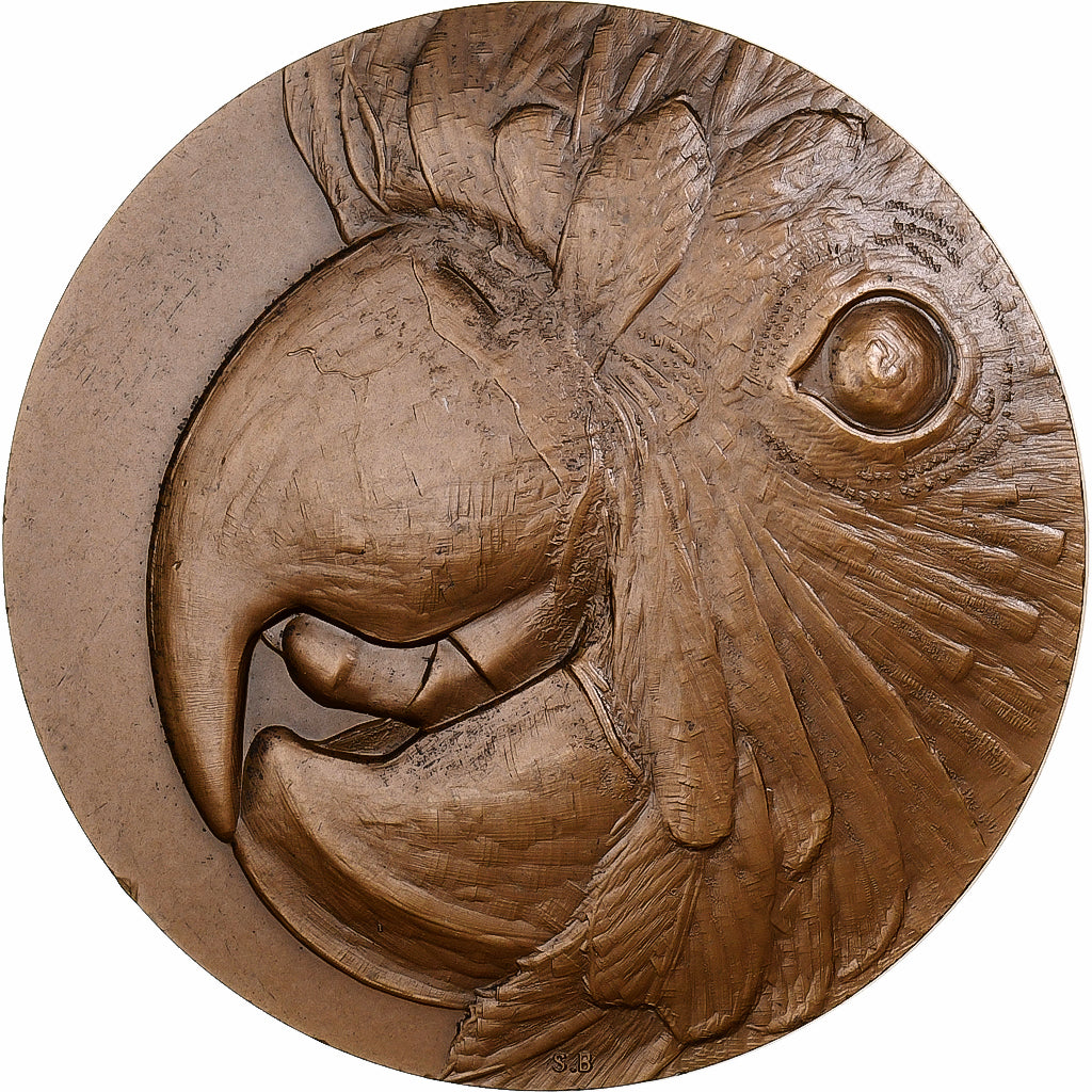France, Médaille, Perroquet, 1972, Monnaie de Paris, Bronze, SUP+, Bret