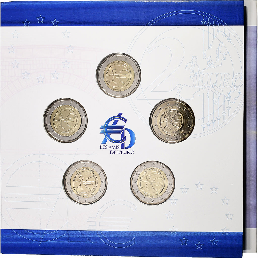 European Union, Euro set 20 x 2€ + token, 10 years of the euro, 2009, MS(65-70)