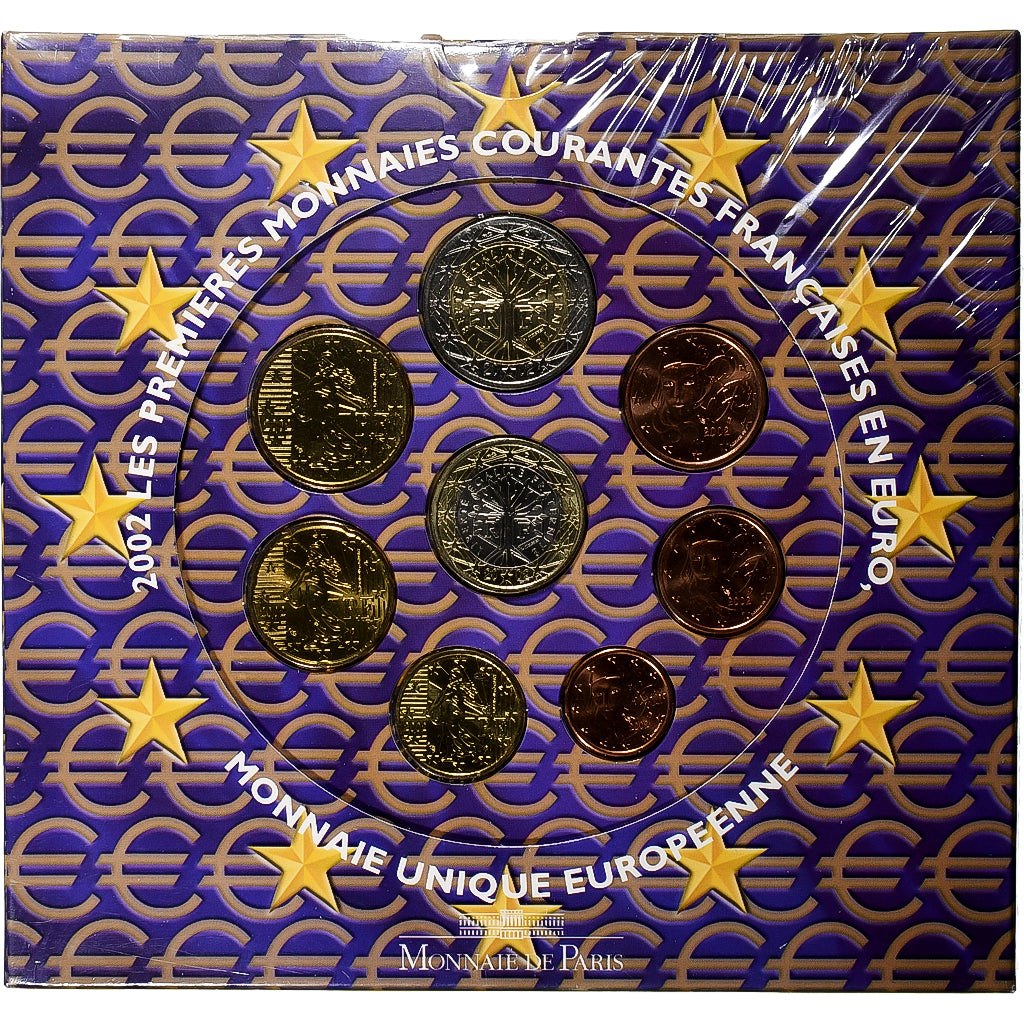 Frankreich, Coffret 1c. à 2€, BU, 2002, Monnaie de Paris, STGL