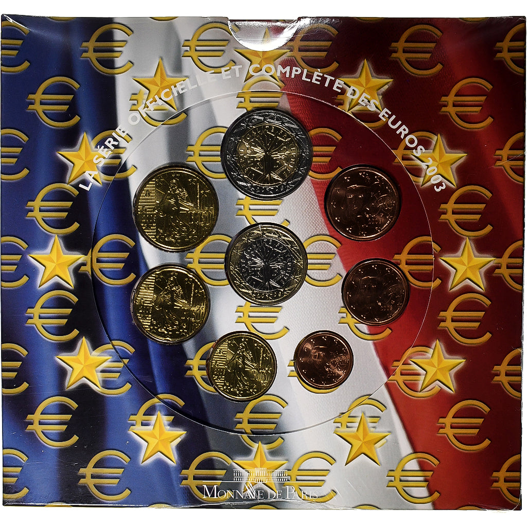 France, Coffret 1c. à 2€, BU, 2003, Monnaie de Paris, MS(65-70)