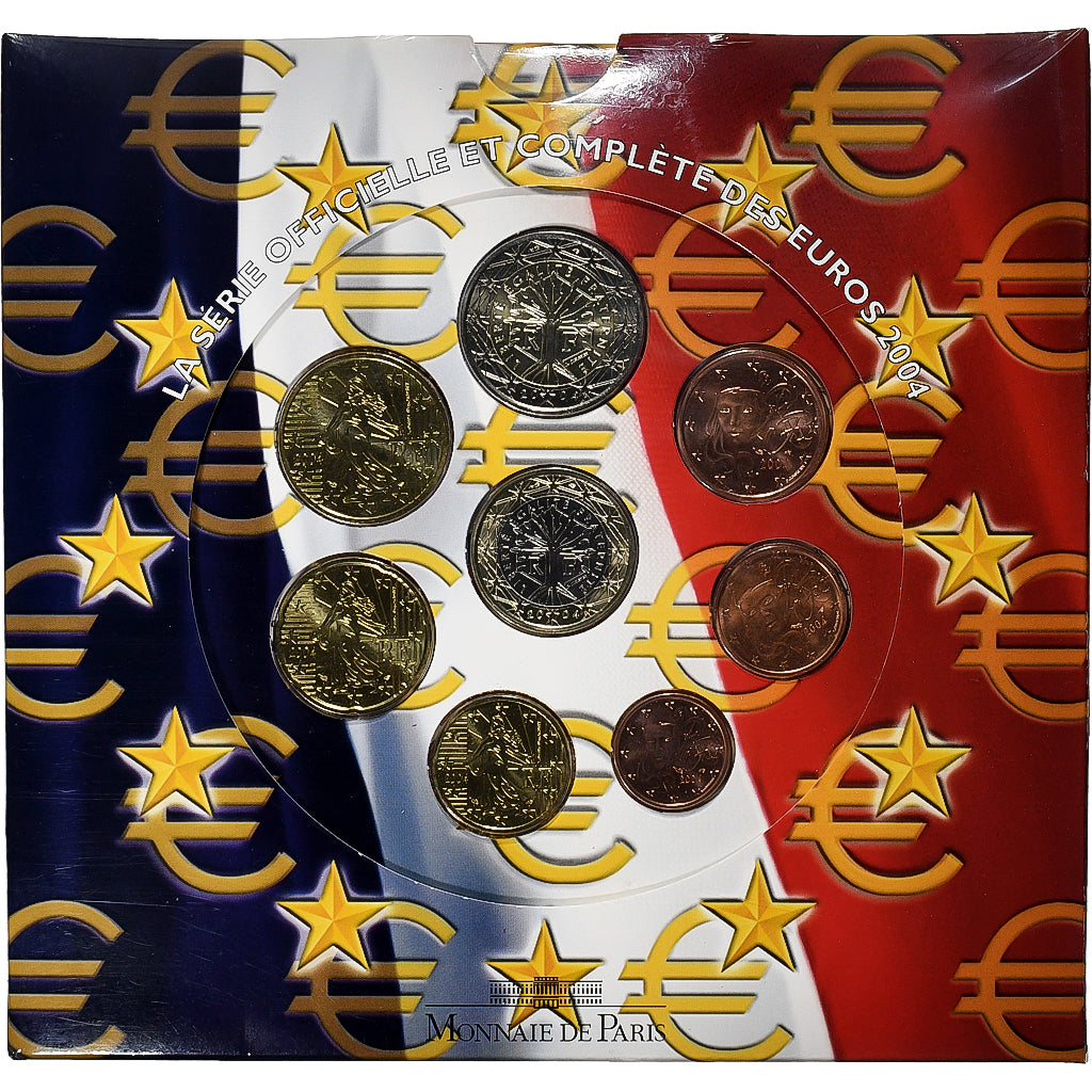 France, Coffret 1c. à 2€, BU, 2004, Monnaie de Paris, MS(65-70)