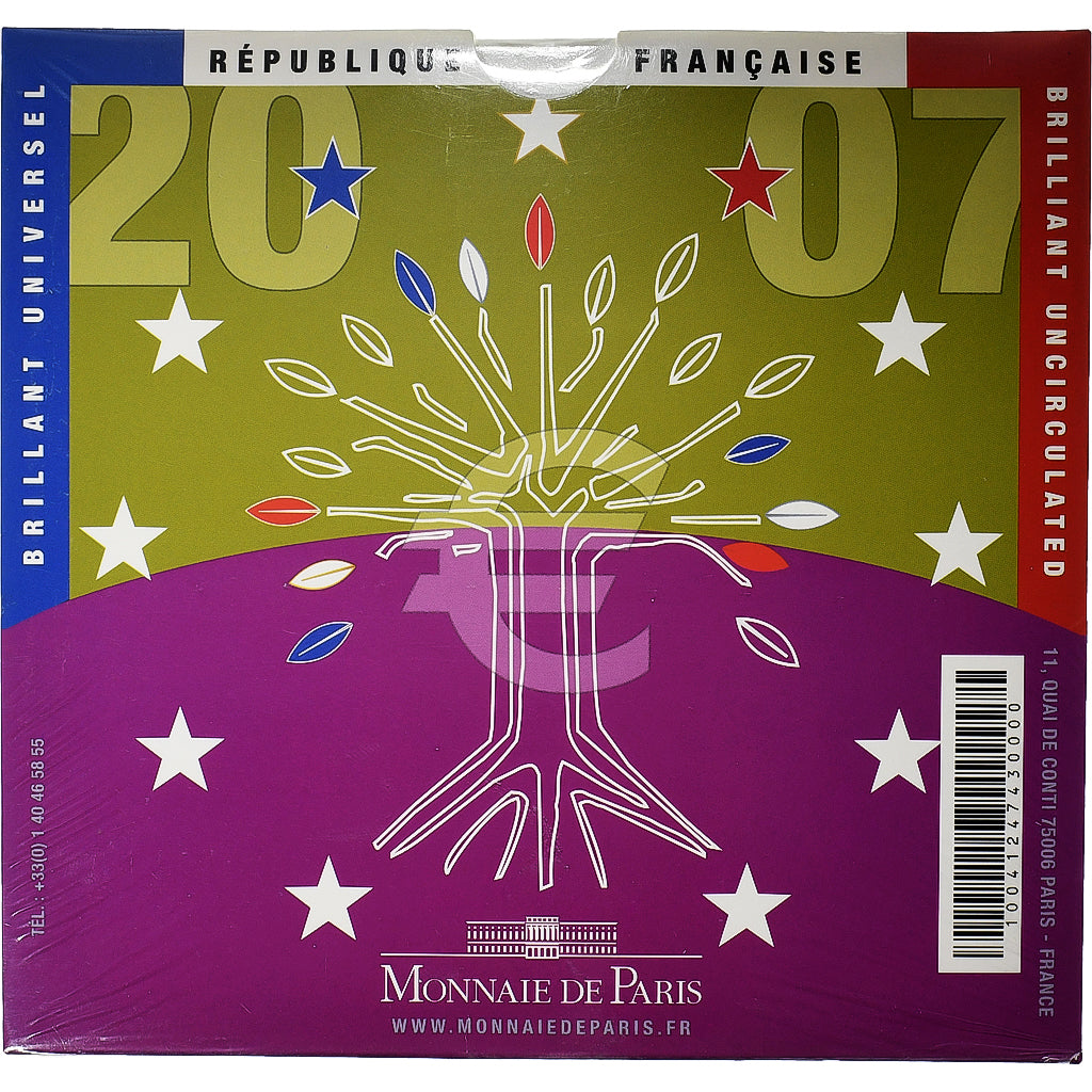 France, Coffret 1c. à 2€, BU, 2007, Monnaie de Paris, FDC