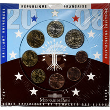 Frankreich, Coffret 1c. à 2€, BU, 2008, Monnaie de Paris, STGL