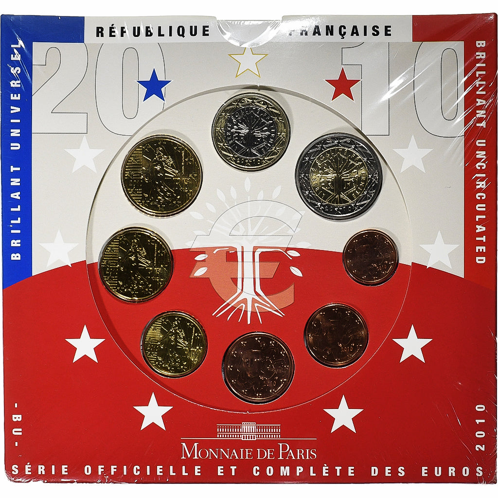 Frankreich, Coffret 1c. à 2€, BU, 2010, Monnaie de Paris, STGL