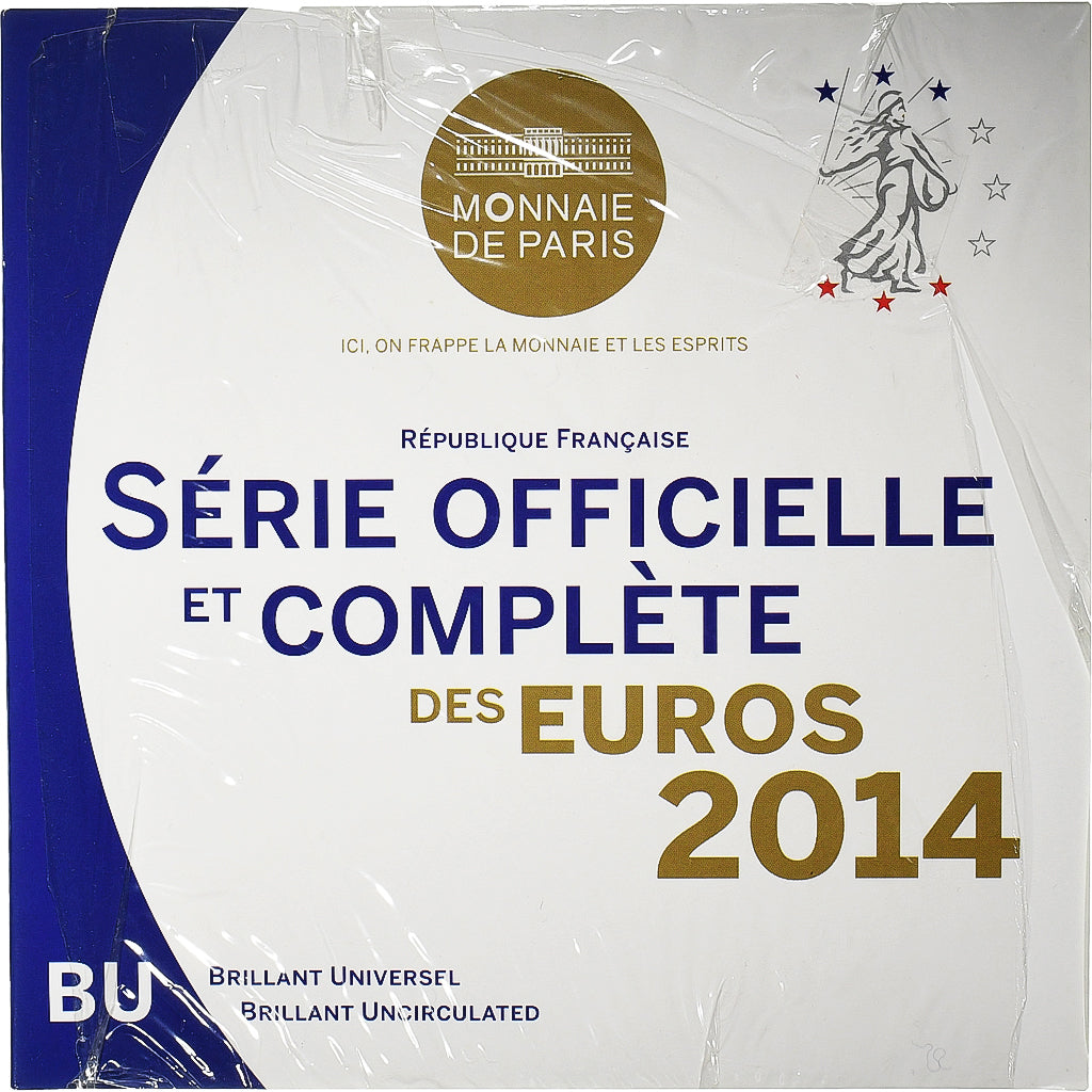 France, Coffret 1c. à 2€, BU, 2014, Monnaie de Paris, MS(65-70)