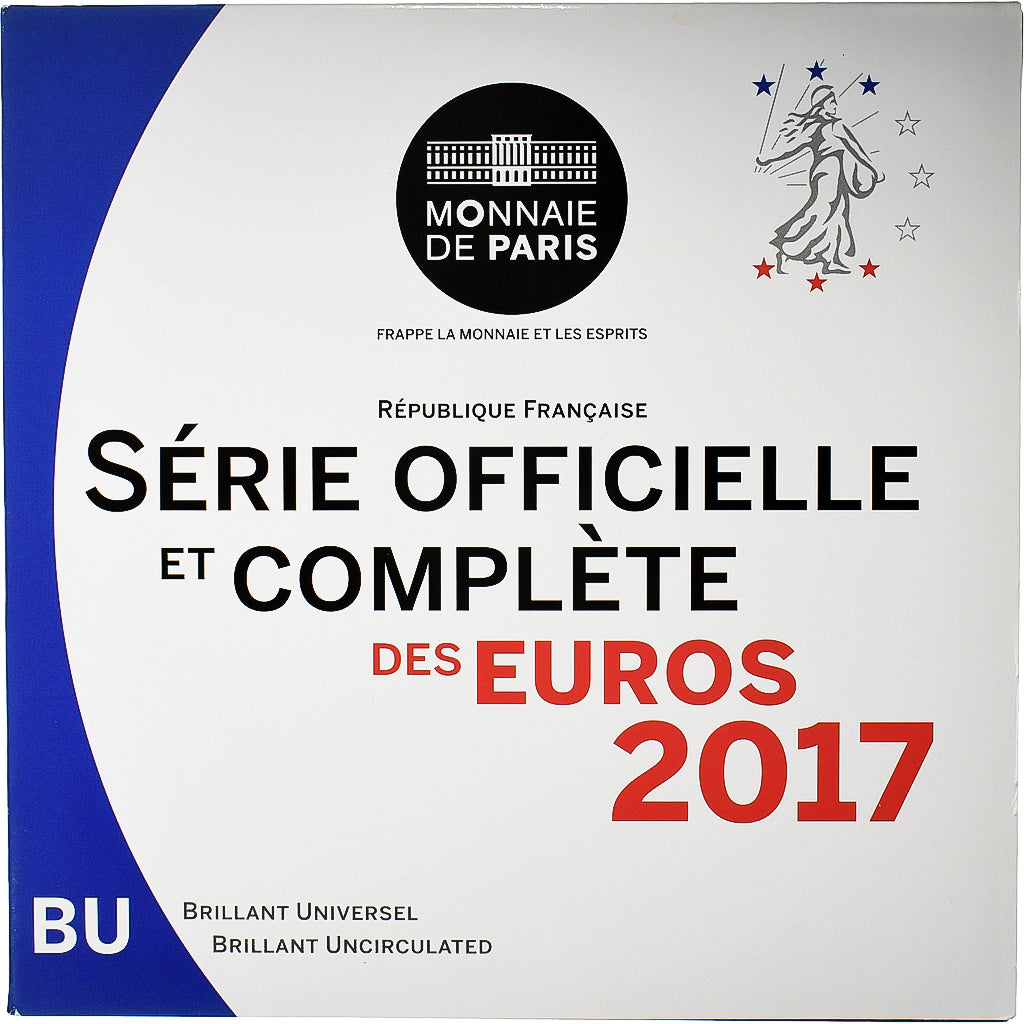 Frankreich, Coffret 1c. à 2€, BU, 2017, Monnaie de Paris, STGL