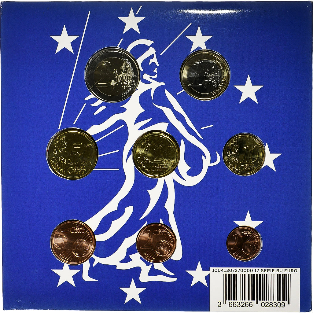 Frankreich, Coffret 1c. à 2€, BU, 2017, Monnaie de Paris, STGL