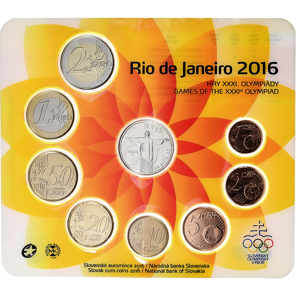Słowacja, 1 c. to 2€ + token, Summer Olympics Rio de Janeiro, BU, 2016