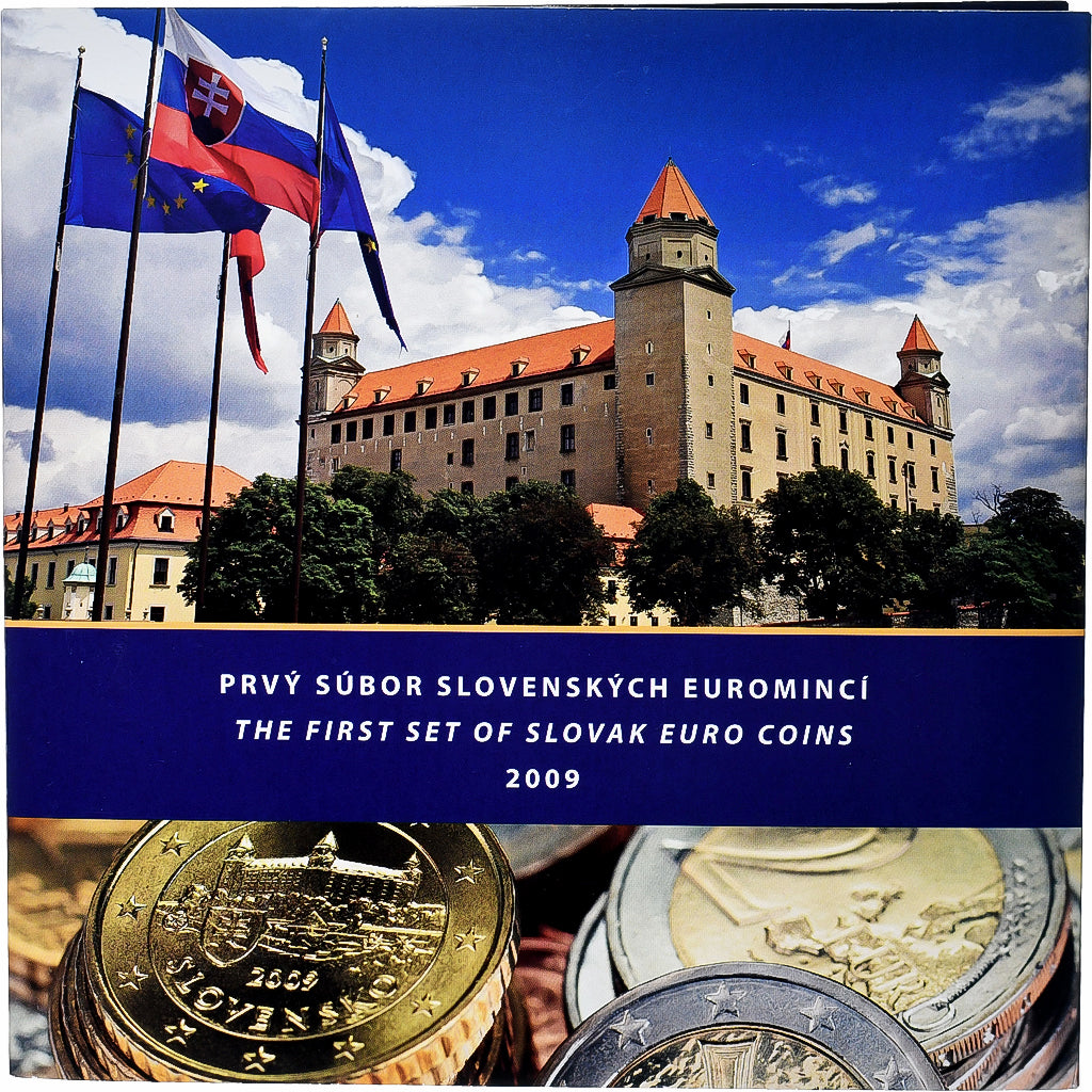 Slovacchia, 1 c. to 2€ + token, BU, 2009, Kremnica, N.C., FDC