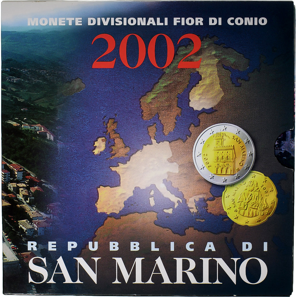 Saint Marin , 1 Cent to 2 Euro, BU, 2002, Rome, FDC