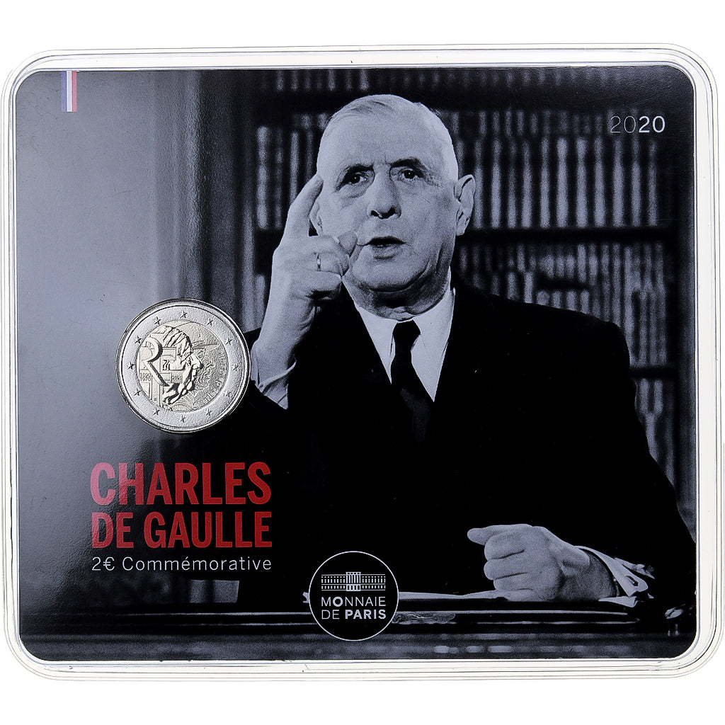 Francia, 2 Euro, Charles de Gaulle, BU, 2020, Monnaie de Paris, Bimetálico, FDC