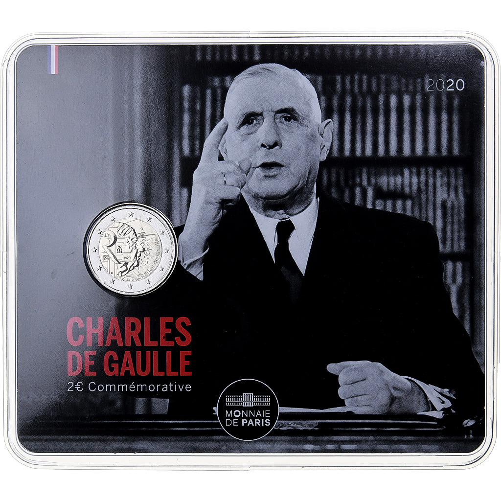Francja, 2 Euro, Charles de Gaulle, BU, 2020, Monnaie de Paris, Bimetaliczny