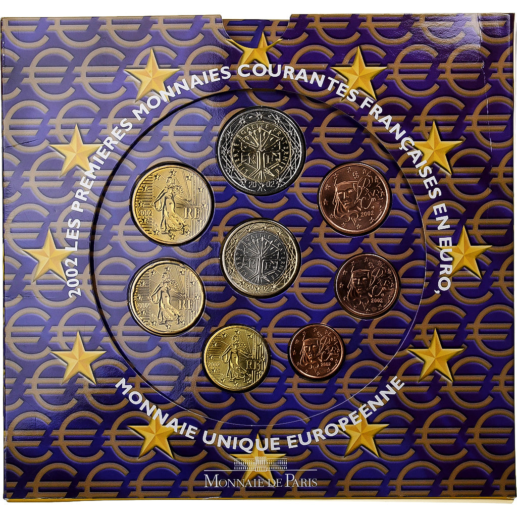 France, Coffret 1c. à 2€, BU, 2002, Monnaie de Paris, FDC